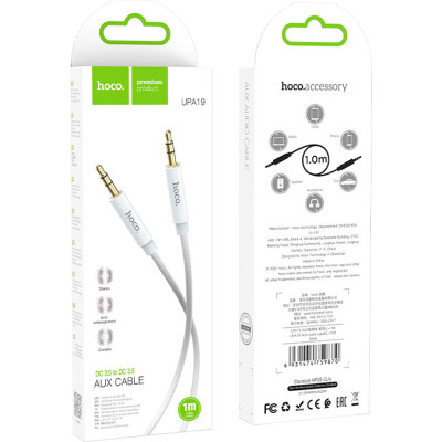 Кабель мультимедійний 3.5mm M to 3.5mm M 1.0m Silver HOCO (6931474759870) Вінниця - фото 4