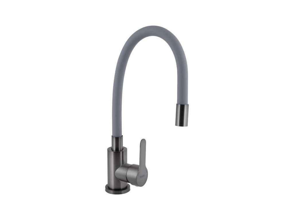 Смеситель на мойку графит Pure 015F3 (k35) с гибким изливом BRIPUR015F3GRG ТМ Brinex Киев - изображение 1
