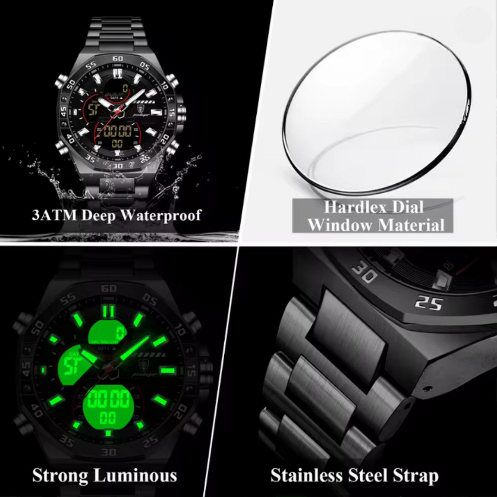 Часы мужские наручные тактические Poedagar Iron Sport Черный Киев - изображение 11