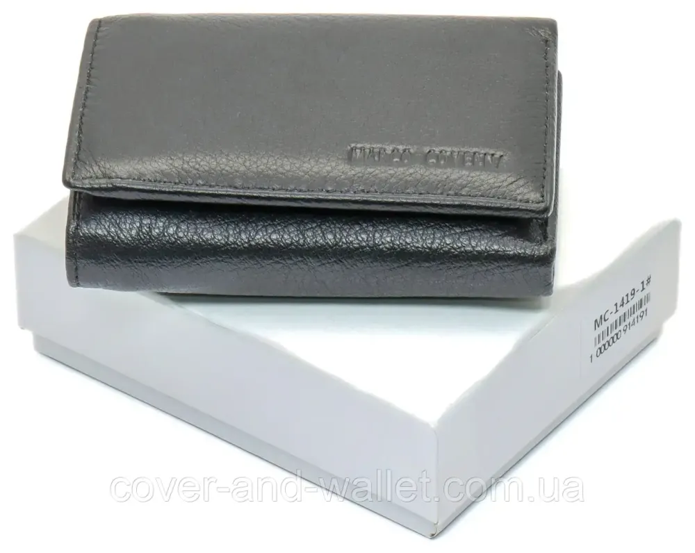 Компактный женский кошелек на магнитах в три сложения Marco Coverna MC-1419 Черный Киев - изображение 2