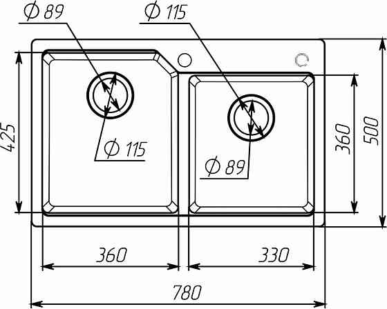 VALESO Гранітна мийка для кухні VALESO HARMONY 7850 матова Чорний металік Киев