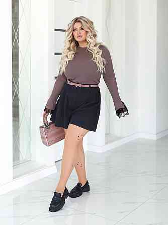 Елегантін жіночі шорти-спідниця Royce Батал 50-52, графіт Київ