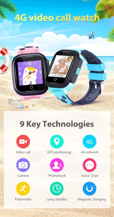 Дитячий розумний наручний годинник Smart Baby Watch Y95H 4G з GPS Рожевий Вінниця