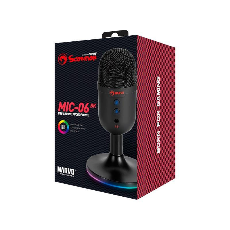 Мікрофон ігровий RGB MARVO MIC-06 чорний Винница - изображение 5