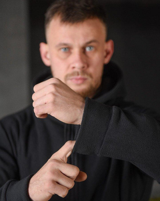 Флісовий спортивний костюм чорний ВТ4792 Одеса - фото 8