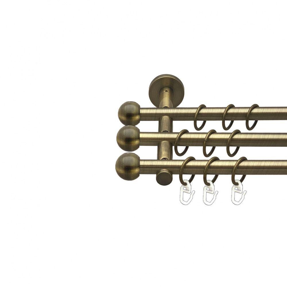 Карниз Orvit Куля Болонь металевий трирядний циліндр (20 см) гладка труба кільце металеве Антик 16\16\16 мм Львов - изображение 1