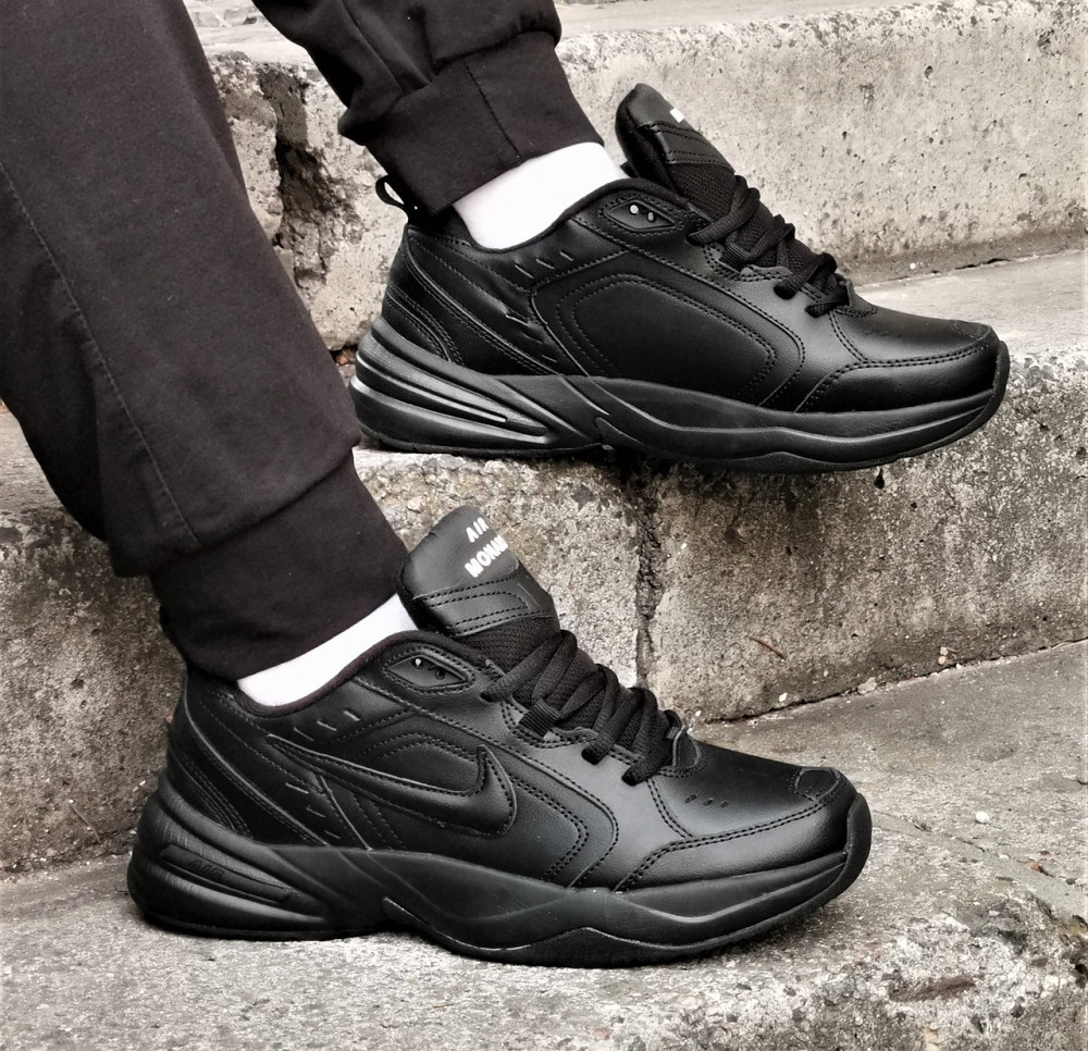 Кросівки Nike Monarch ТЕРМО Чоловічі Чорні Шкіряні Найк (розміри: 41,42,43,44,45,46) Дніпро - фото 1