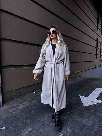 Женский теплый длинный кардиган на запах плотная альпака Одесса