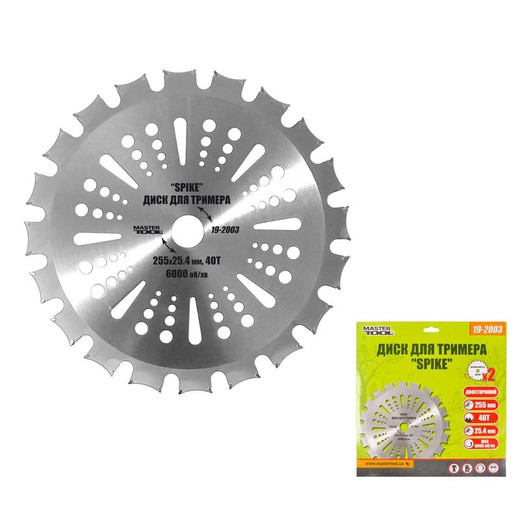 Нож к мотокосе MASTERTOOL Победитовый 255*25,4 40z 19-2003 Коломия - фото 2