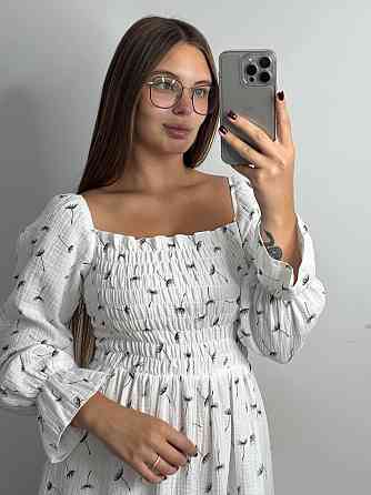 Жіноча сукня міді з відкритими плечима з мусліну Кульбаба XS/S Харків