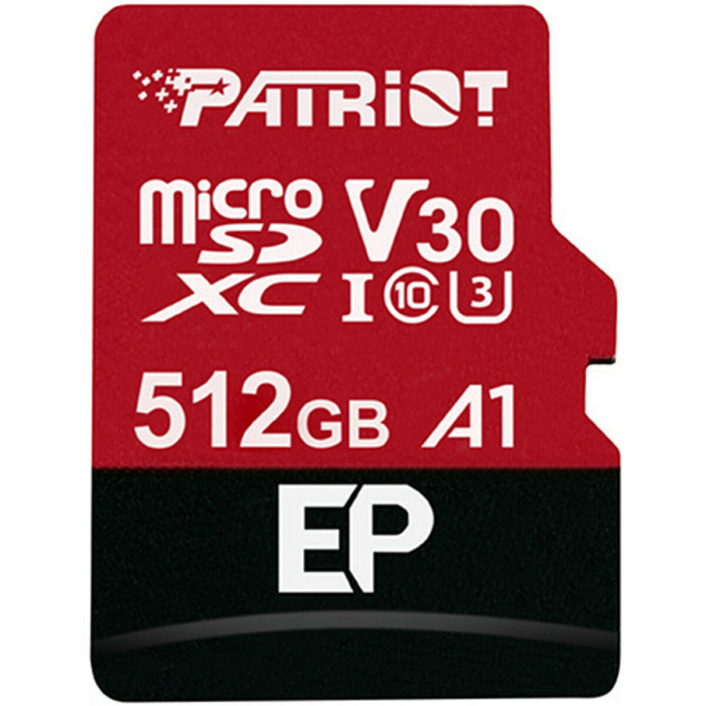 microSDXC (UHS-1 U3) Patriot EP Series 512Gb class 10 V30 (R-100MB/s, W-80MB/s) (adapter SD) Київ - фото 1