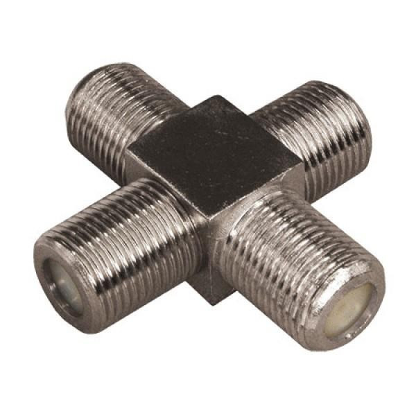 Антенний перехідник гніздо F - 3 гнізда F, латунь Полтава - фото 1