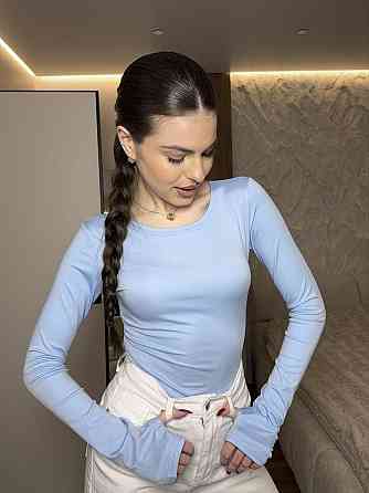 Жіночий базовий боді з довгим рукавом мікродайвінг. Блакитний, 46/48 Одеса