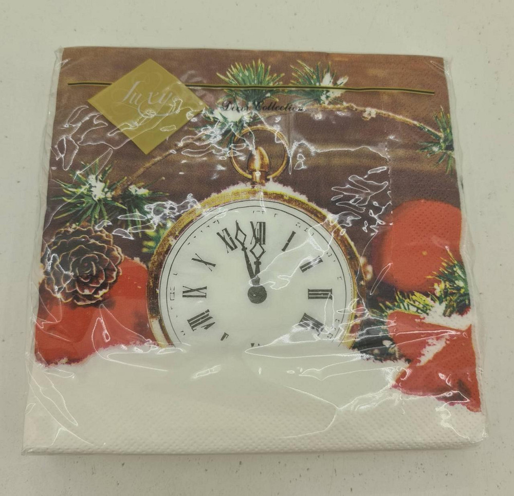 Серветки столові (ЗЗхЗЗ, 20шт) LuxyНГ Святкові години (1 пач.) Харків - фото 4