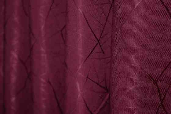 Шторна тканина льон рогожка, колекція "Савана" колір бордовий 571ш Київ