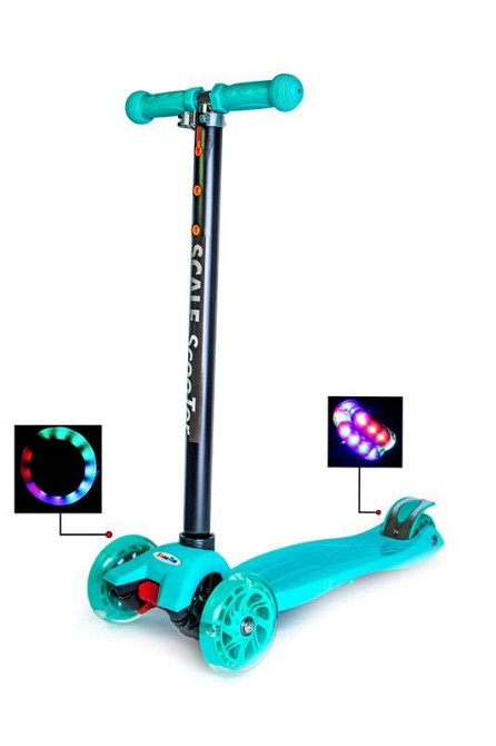 Самокат Maxi. Бірюзовий - легкий, з підсвічуванням коліс Одеса - фото 1