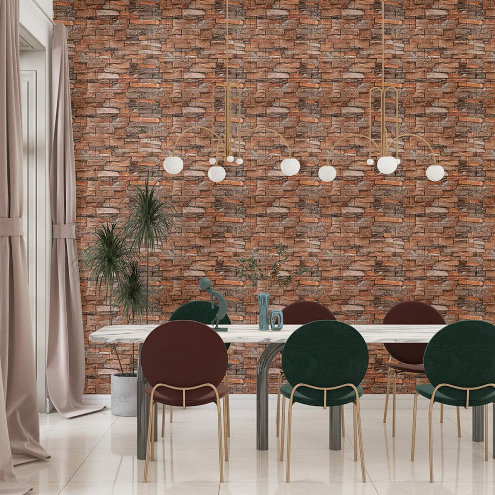 Самоклеящаяся 3D панель коричнево-рыжая Киев - изображение 5