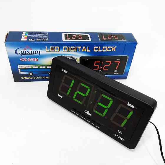Настільний годинник для дому Caixing CX 2159 12В 220В, Настільний електронний годинник цифра PN-14 Івано-Франківськ