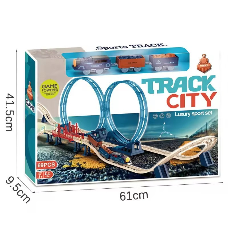 Залізниця з ретро поїздом типу на акумуляторі для хлопчиків CJ-4000549 Кам'янець-Подільський - фото 3