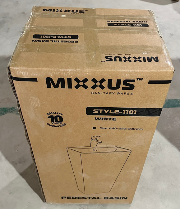 Раковина моноблок Mixxus STYLE-1101 з отвором під змішувач та переливом 440х380х830mm   ( MI6696 ) 37126 Харьков - изображение 7