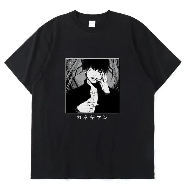 Футболка мужская с аниме принтом Токийський Гуль Размер оверсайз (S/M/L) Черный AnimeT00010 Днепр - изображение 3