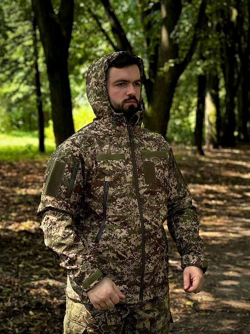 Військова демісезонна куртка Soft Shell хижак, чоловіча тактична куртка весна осінь Львів - фото 7