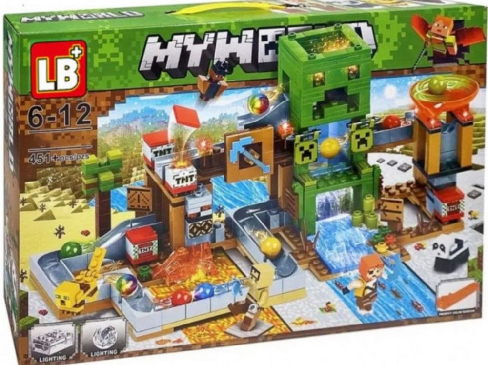 Конструктор Minecraft Майнкрафт Шахта Кріпера, 451 дет, LED світло Киев - изображение 5