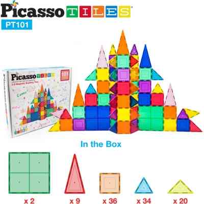 Конструктор Picasso магнітний Tiles Magnetic Building Blocks 101 деталь (817338022402) Вінниця