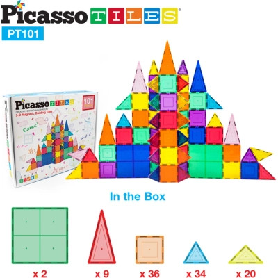 Конструктор Picasso магнитный Tiles Magnetic Building Blocks 101 деталь (817338022402) Винница - изображение 6