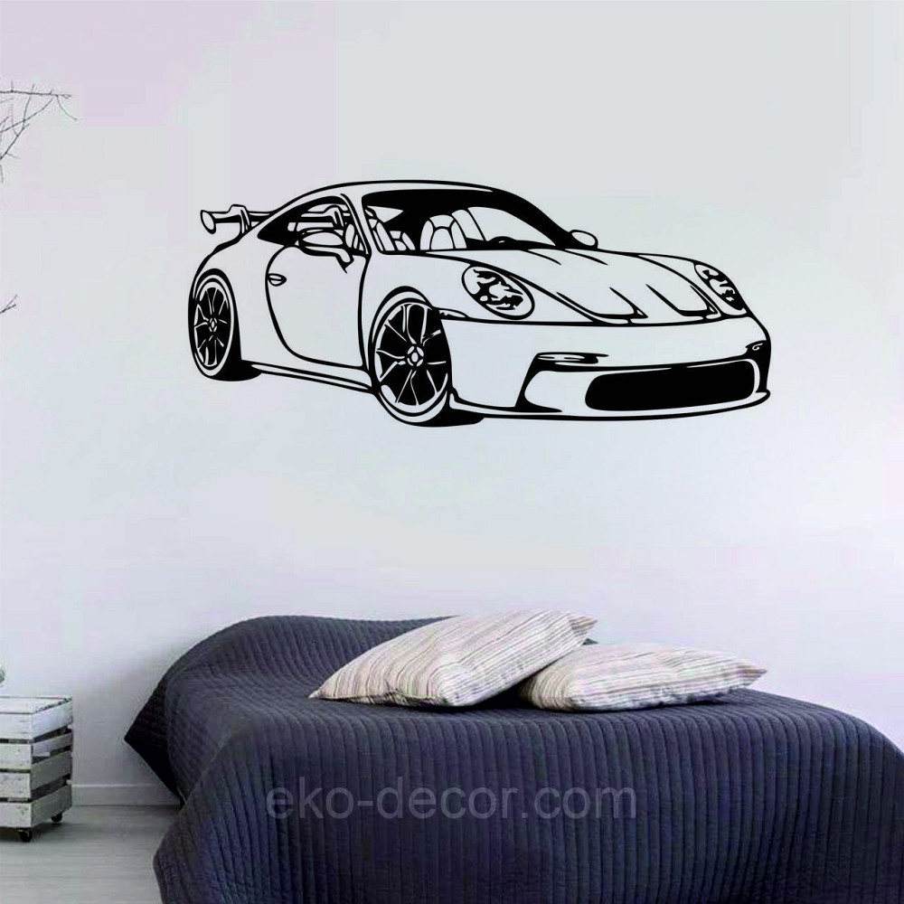 Декоративне настінне Панно «Авто Порш», Декор на стіну 70*29 см, Чорний Київ - фото 4