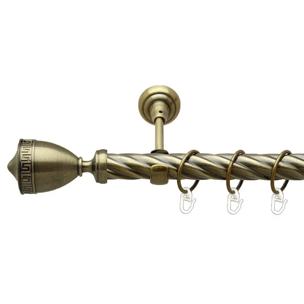 Карниз Orvit Афіна металевий однорядний відкритий скручена труба кільце металеве Антик 25 мм 300 см (00-00018291) Львів - фото 1