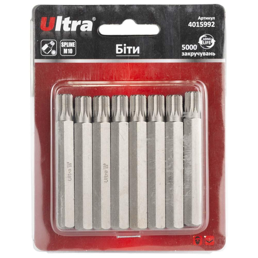 Биты Spline M10×75мм 10мм 8шт S2 (блистер) ULTRA (4015992) Киев - изображение 1