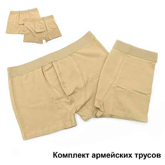Трусы мужские армейские, боксеры военные, набор из 2 пар трусов-боксеров, Бежевый Размер L/XL Каменец-Подольский