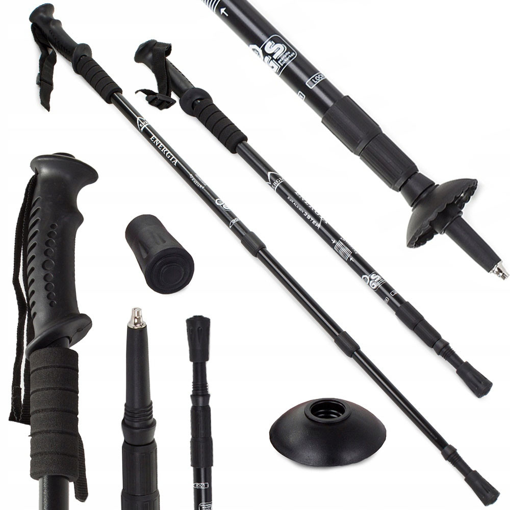 Палиця для скандинавської ходьби EasyFit Energia чорна Коломия - фото 1