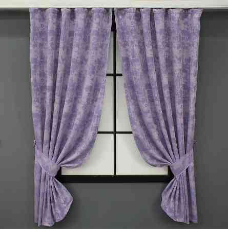 Комплект коротких штор VR-Textil Жакард Sultan XO № 1285ш 130х170 см 2 шт Лавандовий (35-0091) Київ