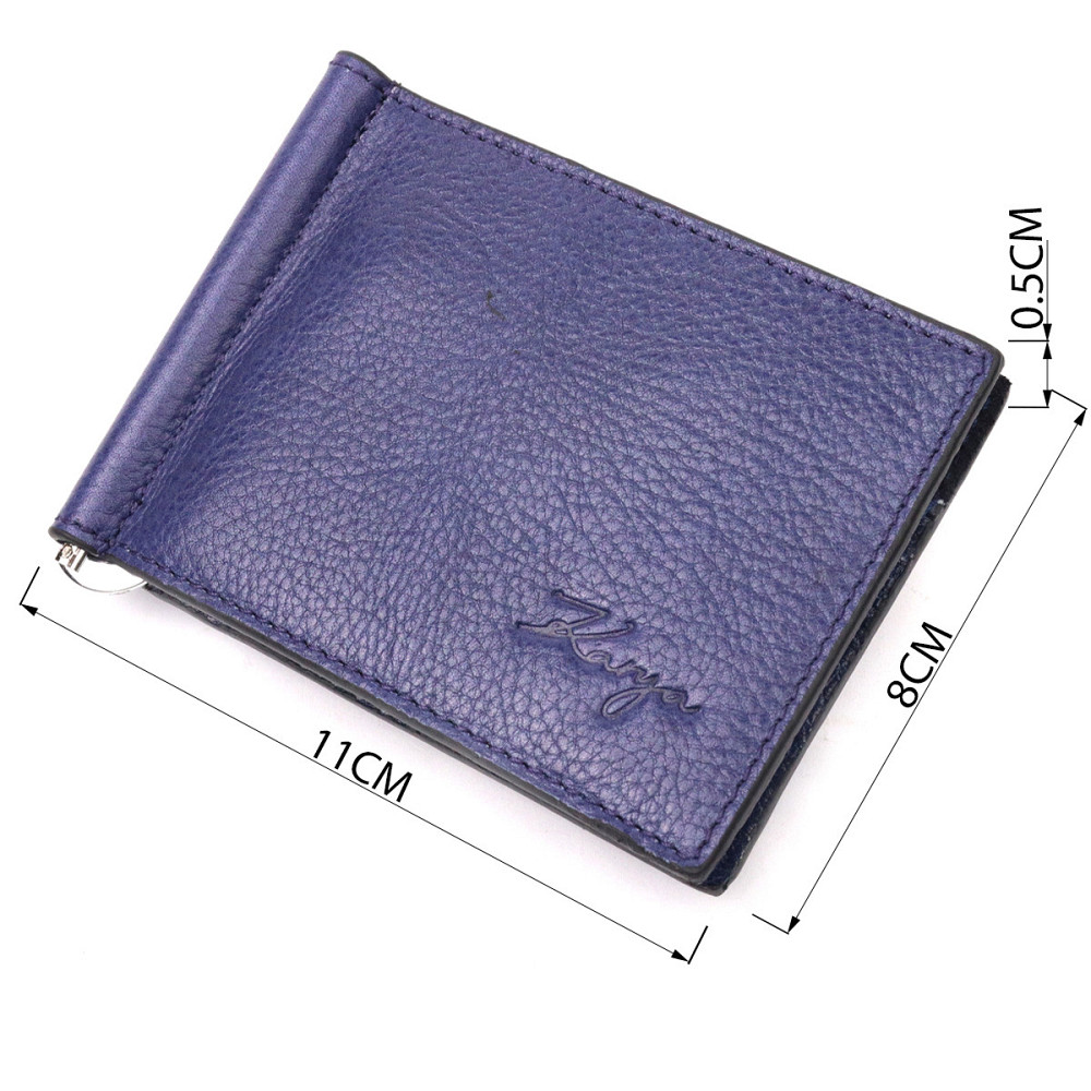 Отличный мужской зажим из зернистой кожи Синий (KARYA) Киев - изображение 7