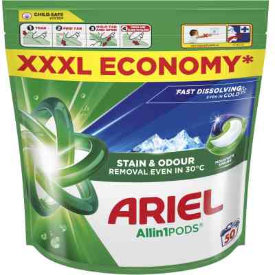 Капсули для прання Ariel Pods All-in-1 Гірське джерело 50 шт. (8700216764360) Вінниця