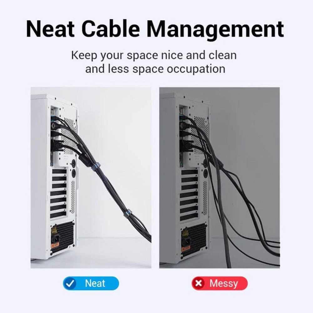 Органайзер для кабелів Vention Cable Tie 1M Black (KAABI) Николаев - изображение 6