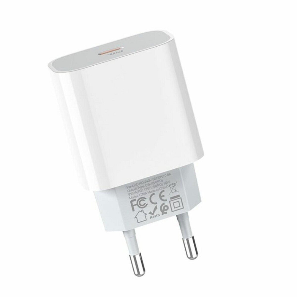Мережевий зарядний пристрій HOCO C76A Plus Speed source PD20W charger, колір білий 6931474746917 Одеса - фото 3