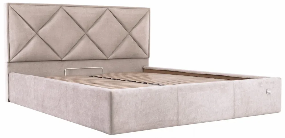 Ліжко Двоспальне Leeds Comfort 160 х 190 см Місті Mocco З підйомним механізмом та нішою для білизни Мокко Київ - фото 2