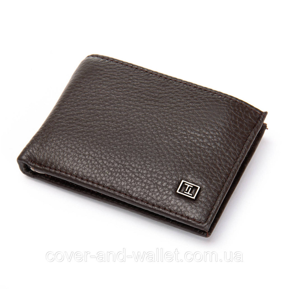 Маленький чоловічий шкіряний гаманець на магнітах із затискачем коричневий Bretton Київ - фото 1