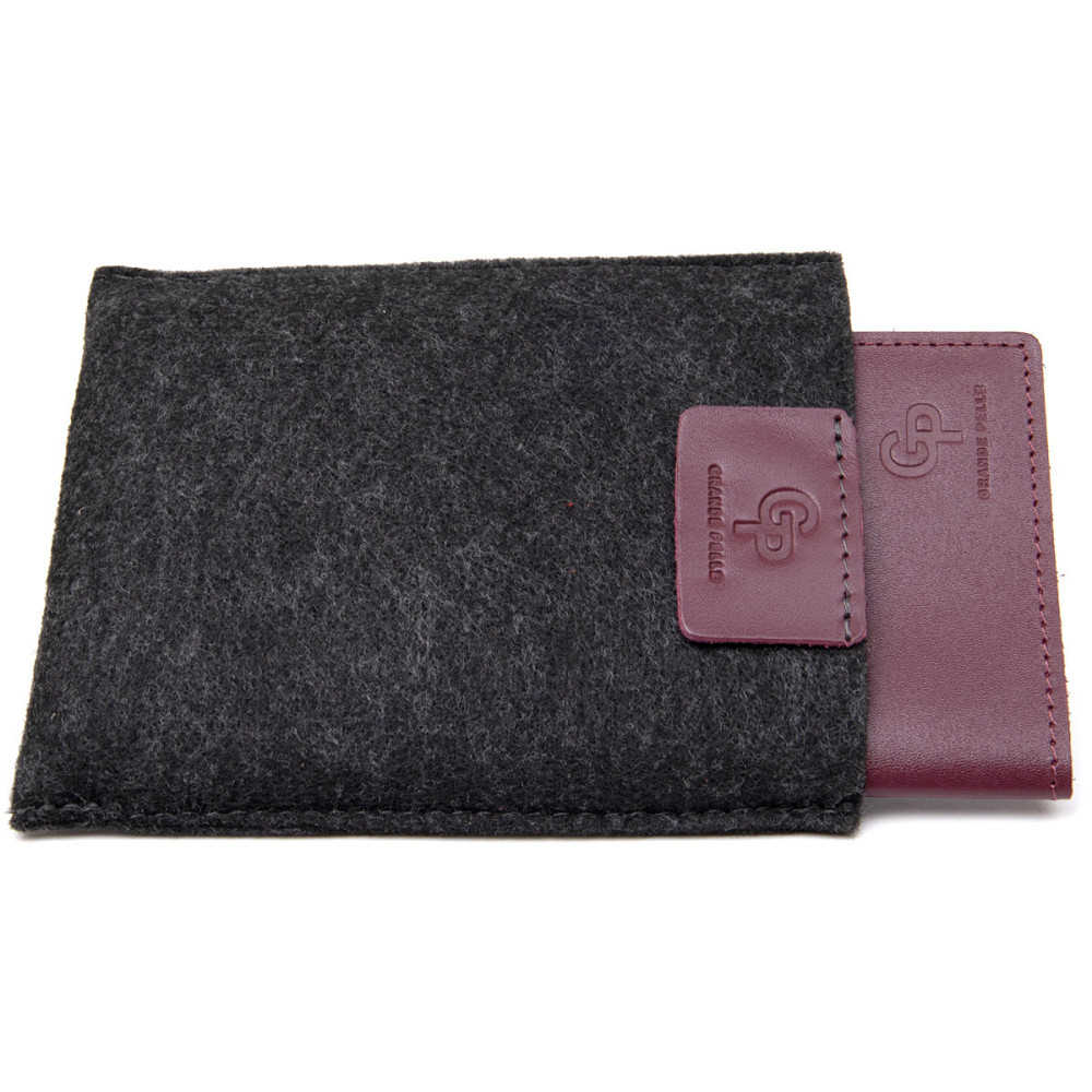 Матовая кожаная обложка на паспорт Бордовый (GRANDE PELLE) Киев - изображение 1