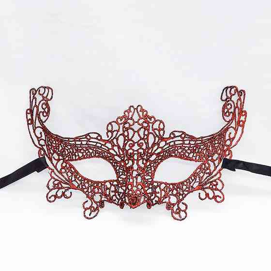 Маскарадна маска на карнавал унісекс 22 на 13 см червоний Київ