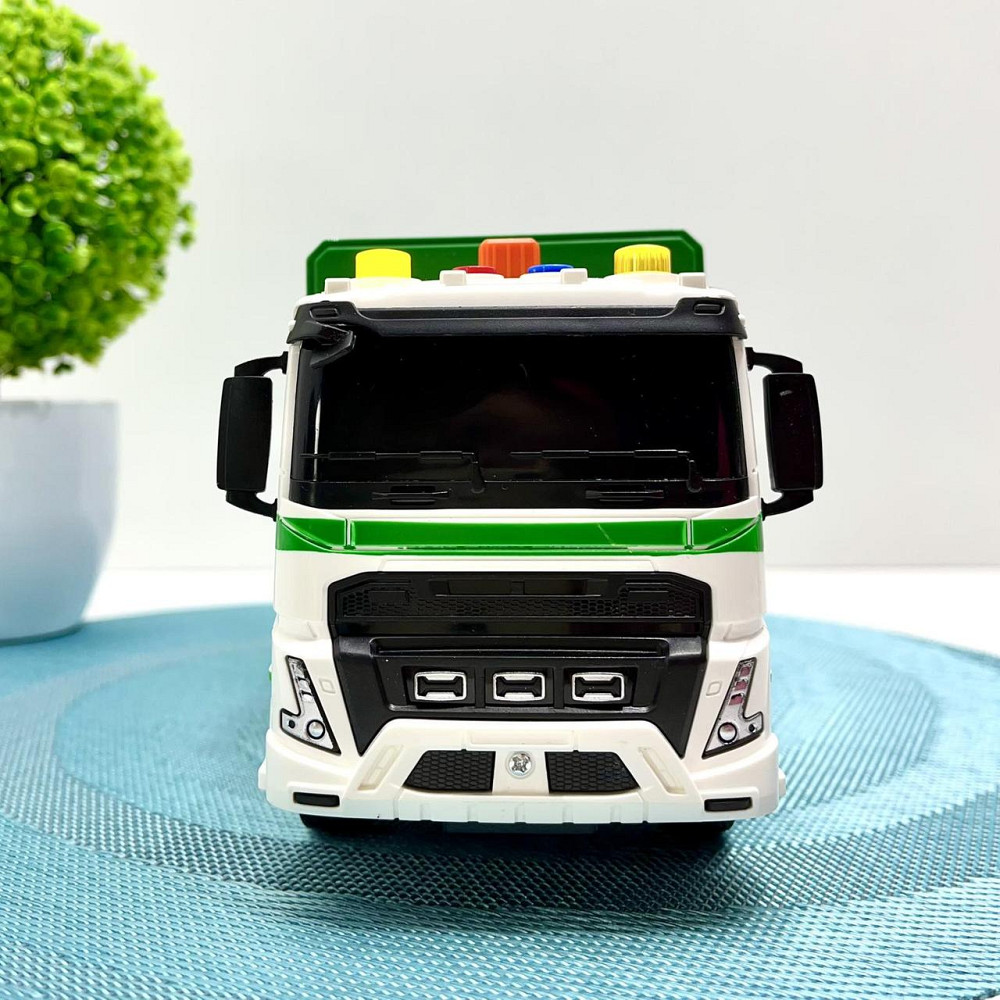 Сміттєвоз машинка інерційна звук підсвічування 1:16 Зелена (A1110-3-13) Чернігів - фото 7