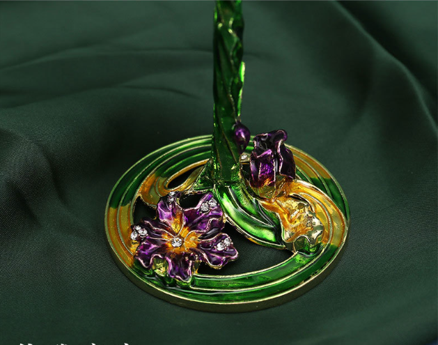 Набір подарункових келихів для вина Ірис золотий з металевим декором та кристалами 2 шт х 350 мл Кременчук - фото 8