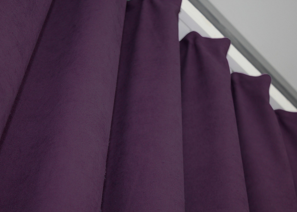 Комплект готовых штор VR-Textil Микровелюр Petek № 1509ш Фиолетовый 150х290 см 2 шт (33-0373) Киев - изображение 6