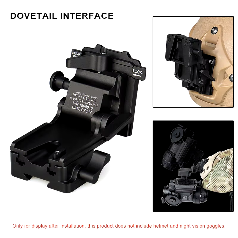 Комплект креплений на шлем для ПНВ PVS-7, PVS-14, PVS-15, PVS-18 (алюминий) Черный Киев - изображение 7