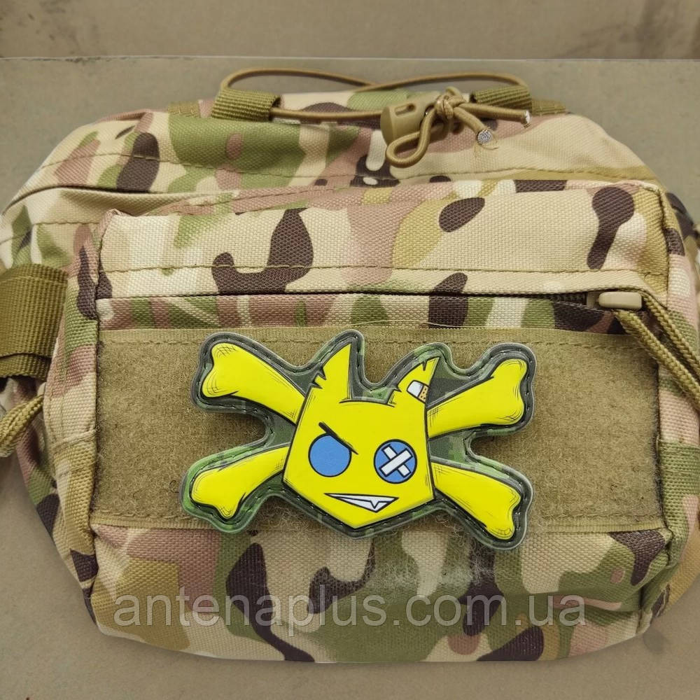 Чертенок с костями желтый патч / шеврон Киев - изображение 3