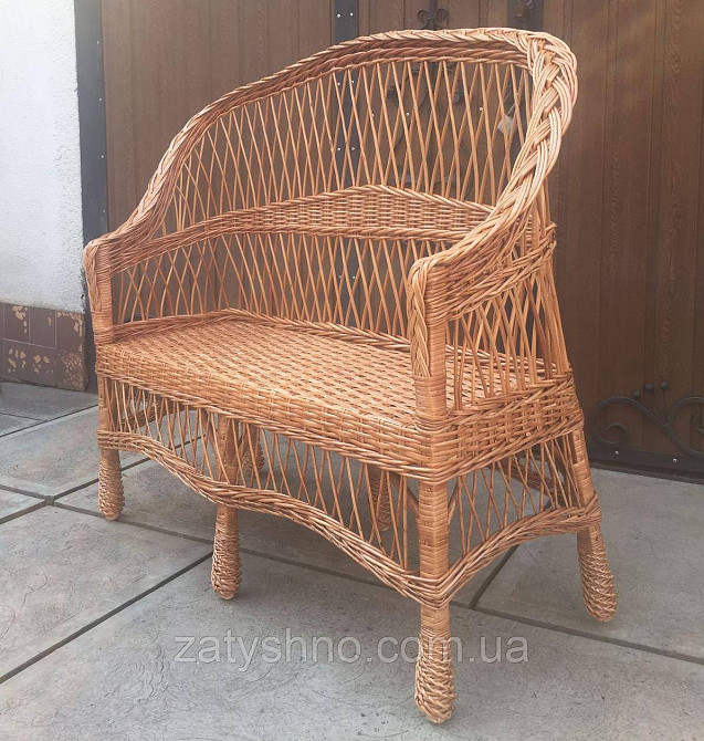 Диван плетеный  на 3 натуральный из лозы Киев - изображение 5