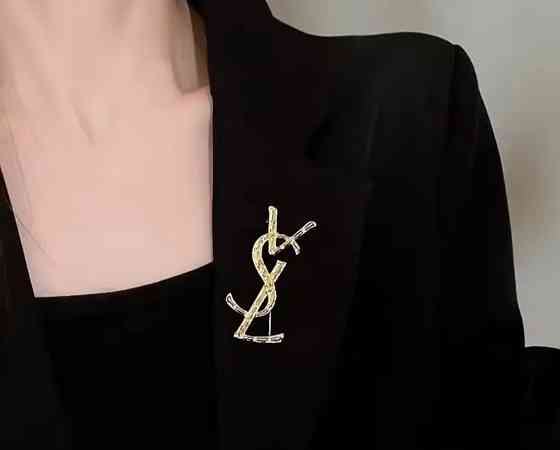 Брошка "Ів Сен Лоран" Золотистий (0601) Сміла